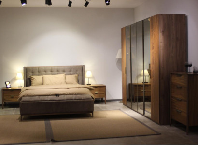 Designer Bedroom Set Luxury Bed 2x Bedside table Wood Complete new 3 pcs.